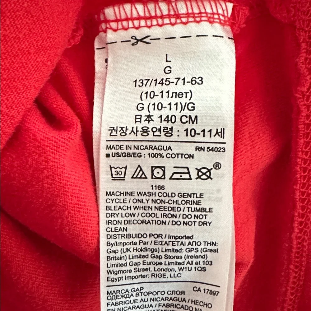 🎅🏻 GAP KIDS Red Long sleeved tee shirt Santa who needs reindeer size large VGUC